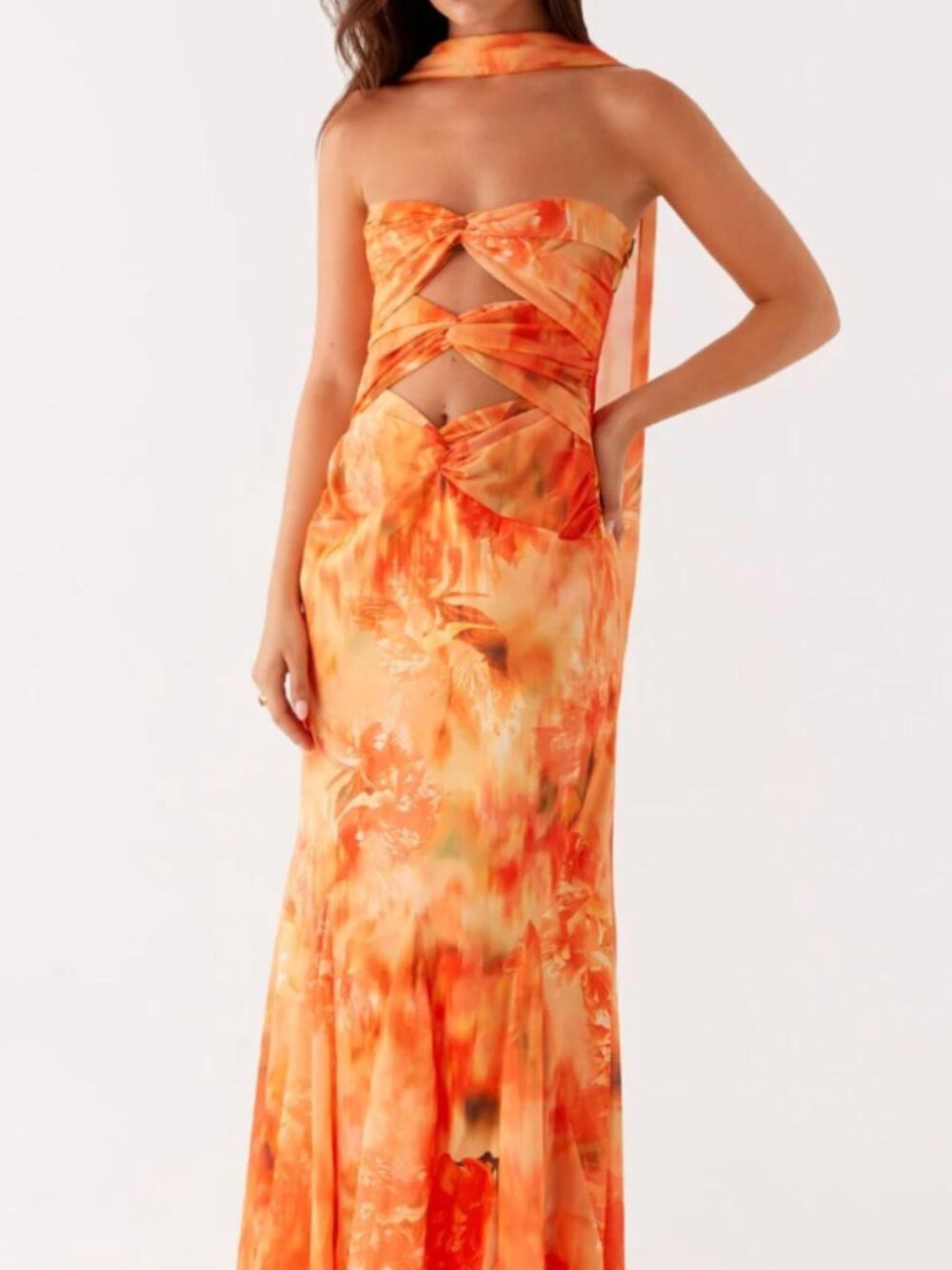Peppermayo Women's Orange and Yellow Dress